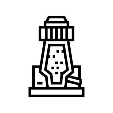 Oxide ore processing copper line icon vector illustration Stock Illustration