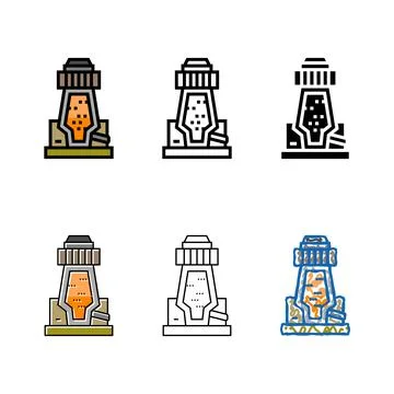 Oxide ore processing copper minimal color icon vector Stock Illustration