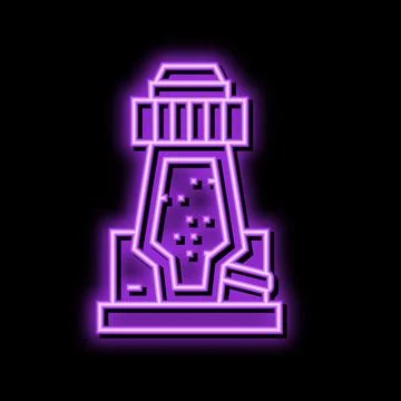 Oxide ore processing copper neon glow icon illustration Stock Illustration