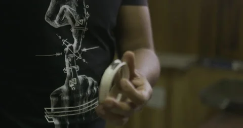 Oxidising Raw silver in hand Stock Footage 141360135