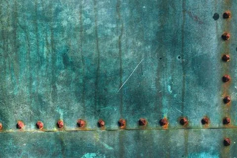 Oxidized copper plate surface texture Stock Photos