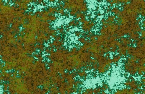 Oxidized copper verdigris or mottled green and brown grunge texture. Illustrazione stock
