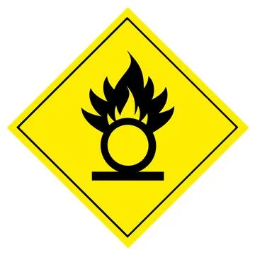 Oxidizing agent symbol is used to warn of hazards Stock Illustration