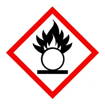 Oxidizing agent symbol is used to warn of hazards Stock Illustration