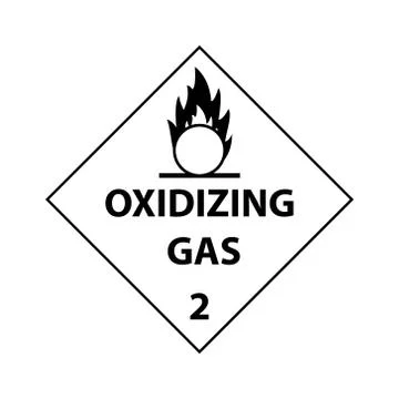 Oxidizing gas sticker level 2 Stock Illustration