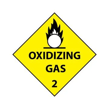 Oxidizing gas sticker level 2 Stock Illustration