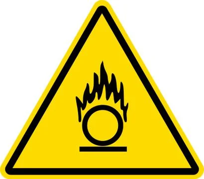 Oxidizing Material warning sign. Stock Illustration