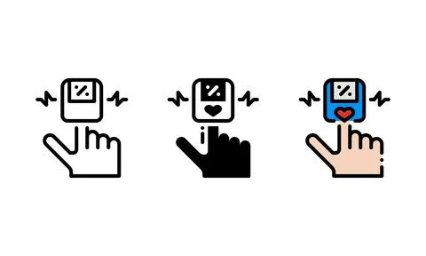 Oximeter Icon. vector icon with outline, glyph, and filled outline style. h.. Illustrazione stock