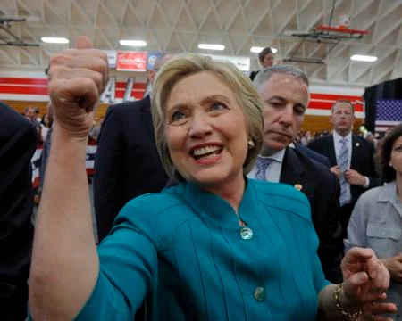 OXNARD, CA - JUNE 04, 2016: former Secretary of State Hillary Clinton and Stock Photos