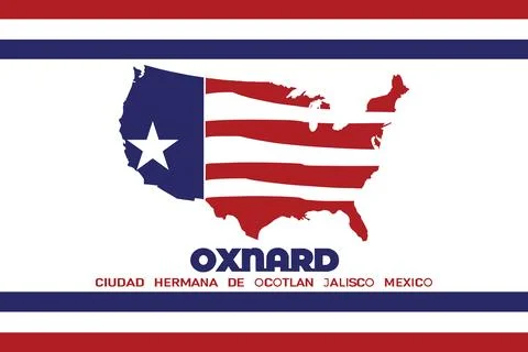 Oxnard city flag vector illustration, California state Stock Illustration
