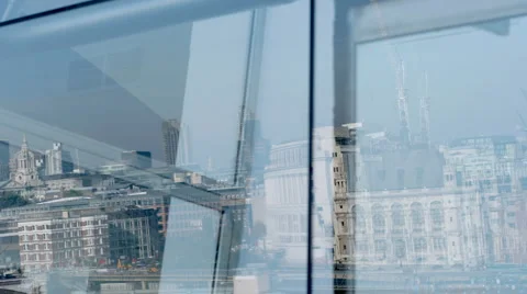 Oxo tower reflection building london urban city Stock Footage 1005997