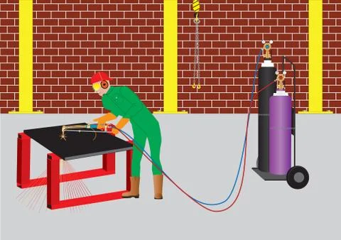 Oxy acetylene cutter Stock Illustration