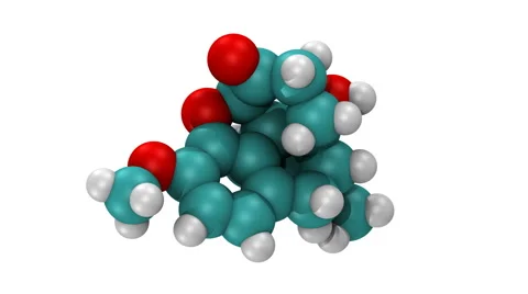 Oxycodone, molecular model Stock-Footage 64803545