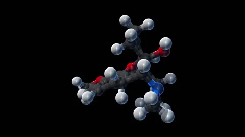 Oxycodone, molecular model Stock-Footage 64826134