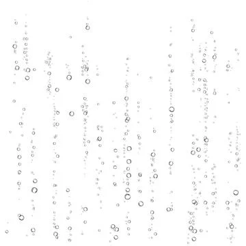 Oxygen air bubbles  flow  in water on white  background. Stock Illustration