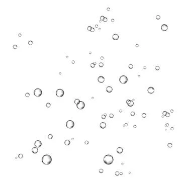 Oxygen air bubbles  flow  in water on white  background. Stock Illustration