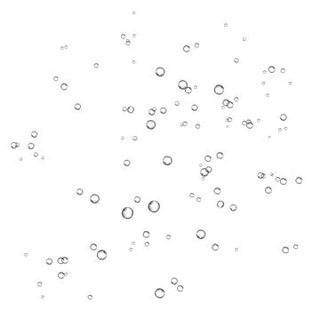 Oxygen air bubbles  flow  in water on white  background. Stock Illustration