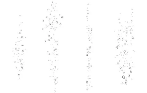 Oxygen air bubbles  flow  in water on white  background. Stock Illustration