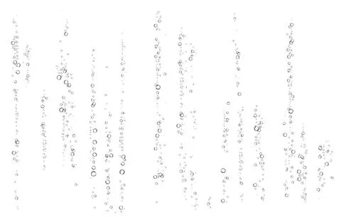 Oxygen air bubbles  flow  in water on white  background. Stock Illustration