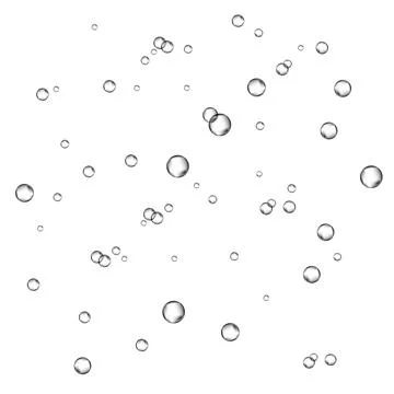 Oxygen air bubbles  flow  in water on white  background. Stock Illustration