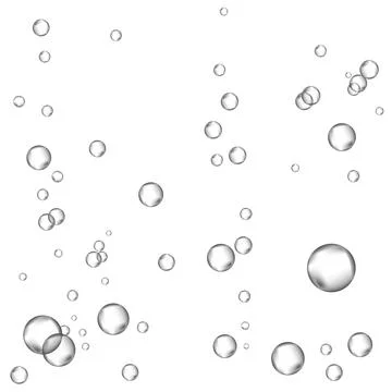 Oxygen air bubbles  flow  in water on white  background. Stock Illustration