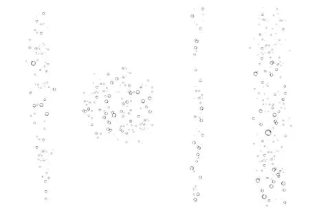 Oxygen air bubbles  flow  in water on white  background. Stock Illustration