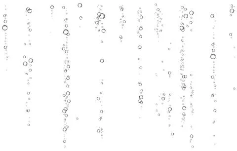 Oxygen air bubbles  flow  in water on white  background. Stock Illustration
