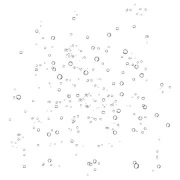 Oxygen air bubbles  flow  in water on white  background. Stock Illustration
