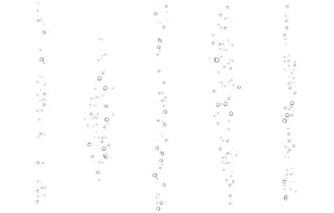 Oxygen air bubbles  flow  in water on white  background. Stock Illustration