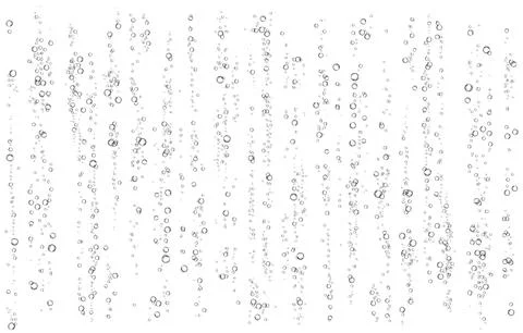 Oxygen air bubbles  flow  in water on white  background. Stock Illustration