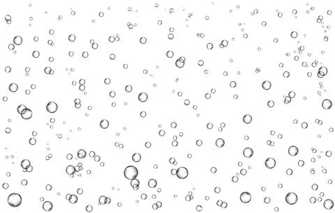 Oxygen air bubbles  flow  in water on white  background. Stock Illustration