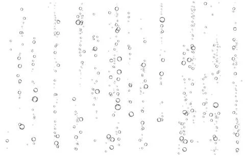 Oxygen air bubbles  flow  in water on white  background. Stock Illustration