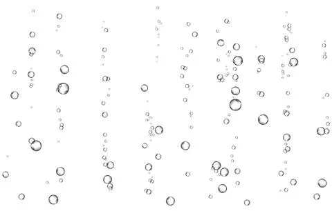 Oxygen air bubbles  flow  in water on white  background. Stock Illustration