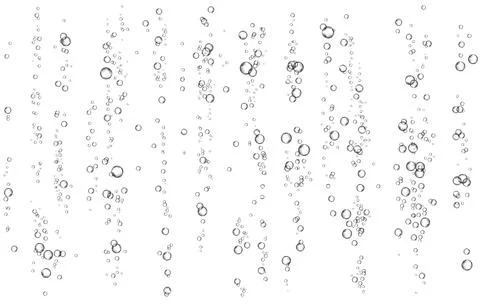 Oxygen air bubbles  flow  in water on white  background. Stock Illustration