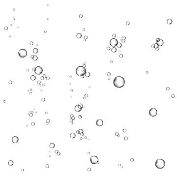 Oxygen air bubbles  flow  in water on white  background. Stock Illustration