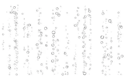 Oxygen air bubbles  flow  in water on white  background. Stock Illustration