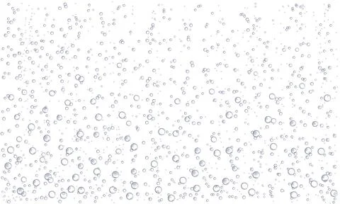Oxygen air bubbles flow in water. Banner with fizzy drink, champagne or soda Stock Illustration