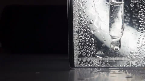 Oxygen bubbles in clear transparent water with hyaluronic acid gel Stock-Footage 158740614