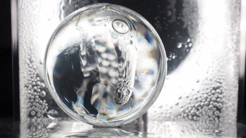 Oxygen bubbles in clear transparent water with hyaluronic acid gel Stock Footage 158740786