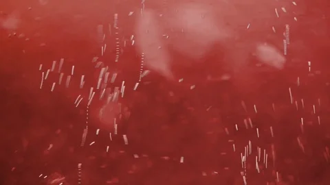 Oxygen bubbles  floating  in water Video stock 79732601