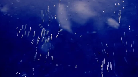 Oxygen bubbles  floating  in water Video stock 79732606