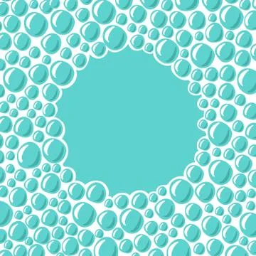 Oxygen bubbles frame. Cartoon vector illustration. Hand drawn, sketch style Stock Illustration