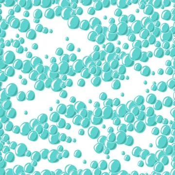 Oxygen bubbles seamless pattern. Cartoon vector illustration. Hand drawn, sketch Stock Illustration