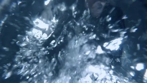 Oxygen bubbles under water Stock Footage 150224552