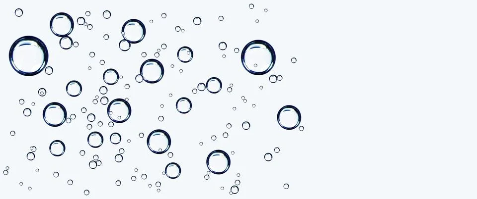 Oxygen bubbles from water of different sizes Illustrazione stock