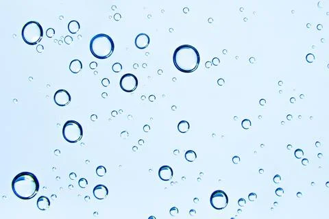 Oxygen bubbles from water of different sizes Illustrazione stock