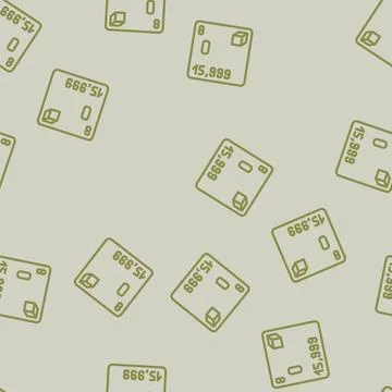 Oxygen chemical element line vector seamless pattern 스톡 일러스트