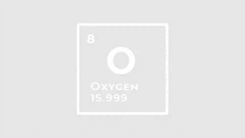 Oxygen, chemical element of the periodic table graphic animation. Alpha channel Stock Footage 310313192