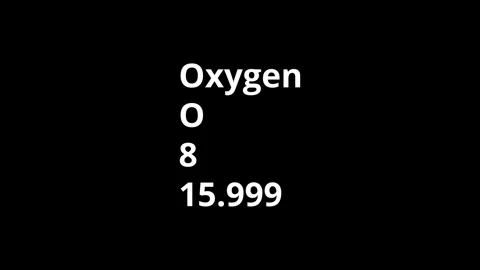 Oxygen, chemical element of the periodic table graphic animation on a black.. Видео 334359592