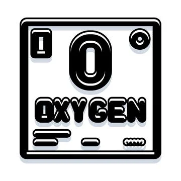 Oxygen chemical element periodic table symbol o Stock Illustration